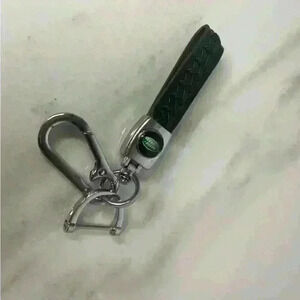 Land Rover Genuine Leather Car Keychain Black